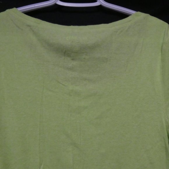 OLD NAVY Perfect Henley | large | Lime Green | Partial Button Down Shirt - Picture 9 of 11